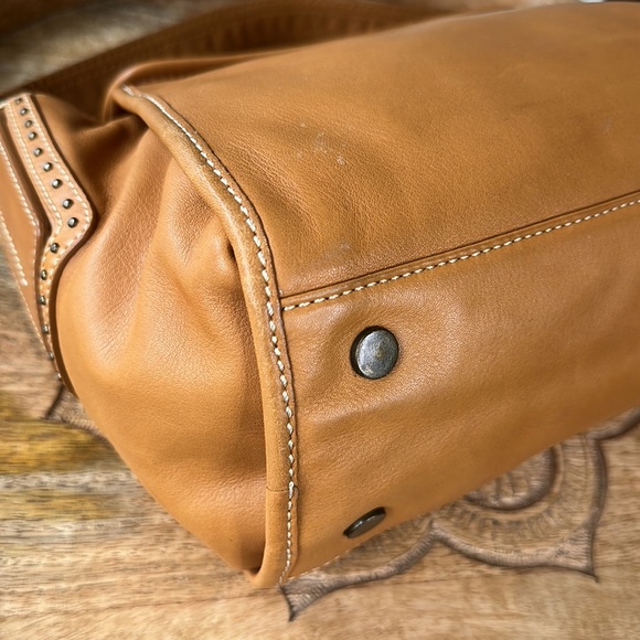 KENNETH COLE New York Camel Tan Leather Studded Bag - Picture 15 of 16